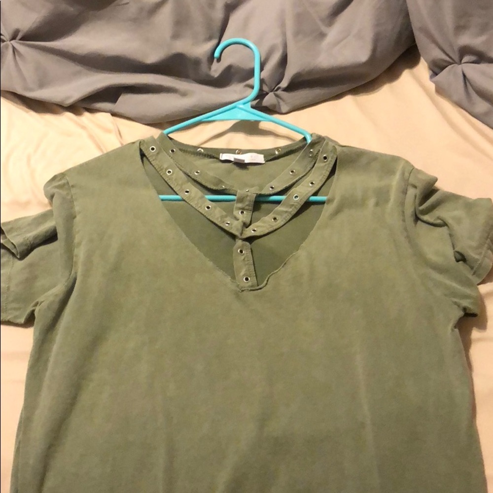 army green shirt